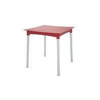 MESA DIANA EN POLIPROPILENO ROJO CON PATAS DE ALUMINIO ANODIZADO