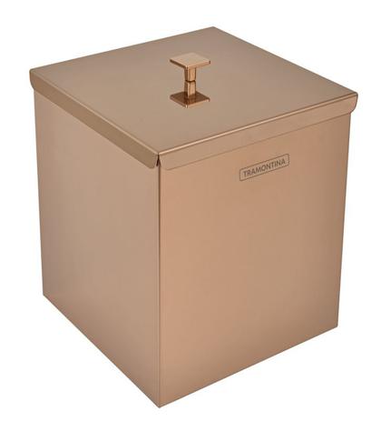 BASURERO LUZ ROSE GOLD 4,5 L CON TAPA 