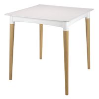MESA RATAN BLANCO PATAS MADERA LAURA