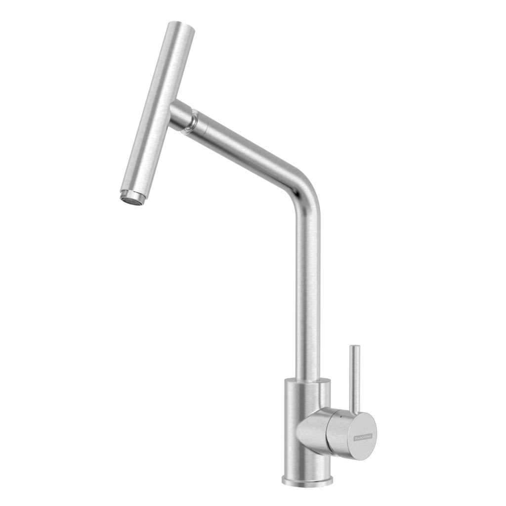 [94520027] MEZCLADOR MONOCOMANDO VERSA, CON PICO ARTICULADO, EN ACERO INOX.