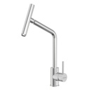 MEZCLADOR MONOCOMANDO VERSA, CON PICO ARTICULADO, EN ACERO INOX.