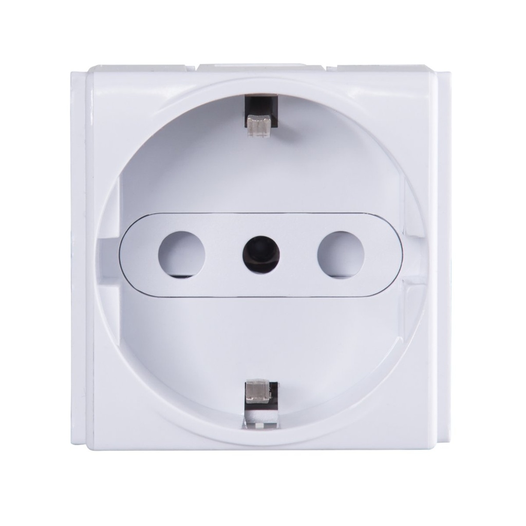 MODULO TOMACORRIENTE 2P+T SCHUKO 16A 250V BLANCO