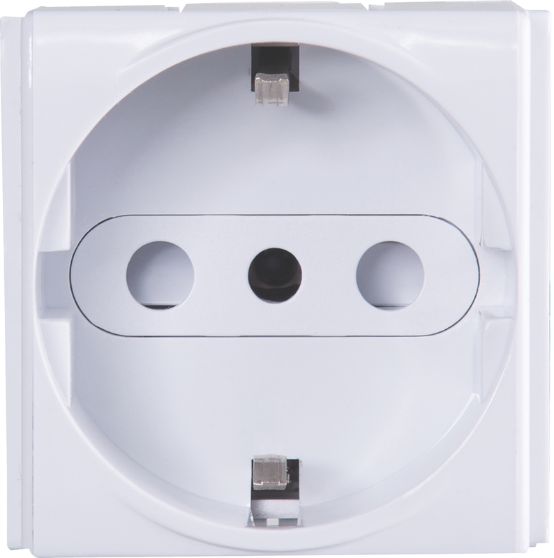 MODULO TOMACORRIENTE 2P+T SCHUKO 16A 250V BLANCO
