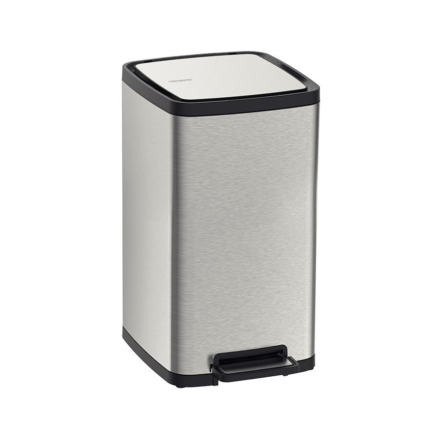 BASURERO OCTOS 15 L., CON PEDAL, EN ACERO INOX.