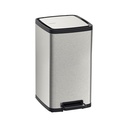 BASURERO OCTOS 15 L., CON PEDAL, EN ACERO INOX.