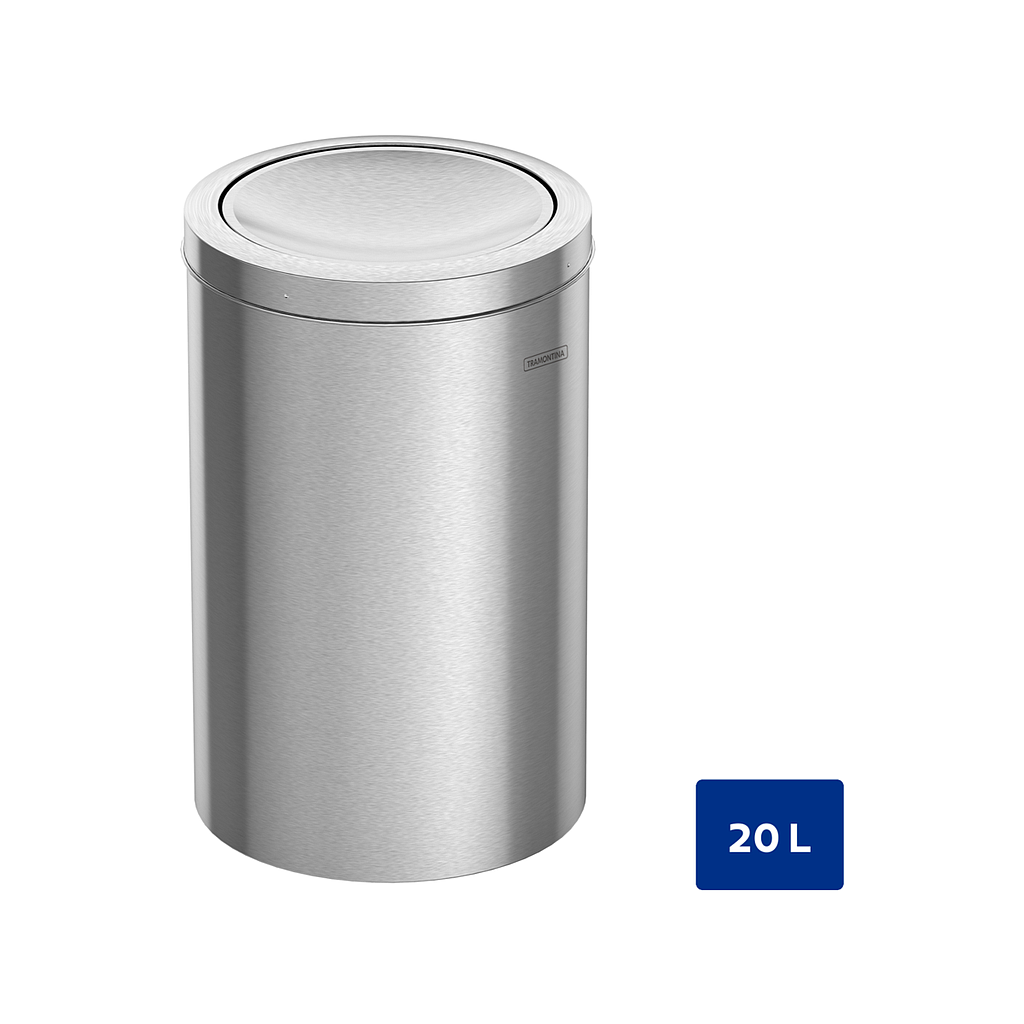 BASURERO SWING 20 L, TAPA DE VAIVEN, EN ACERO INOX.