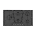 COCINA ENCIMERA A GAS GLASS PENTA FULL BLACK 5GG, EN VIDRIO TEMPLADO MATE, REJILLAS DE HIERRO FUNDIDO, DESIGN COLLECTION, 90X51 CM.