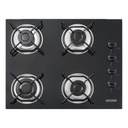 _COCINA ENCIMERA BRASIL 4GG 55, STANDARD, EN VIDRIO TEMPLADO NEGRO, 55X45 CM