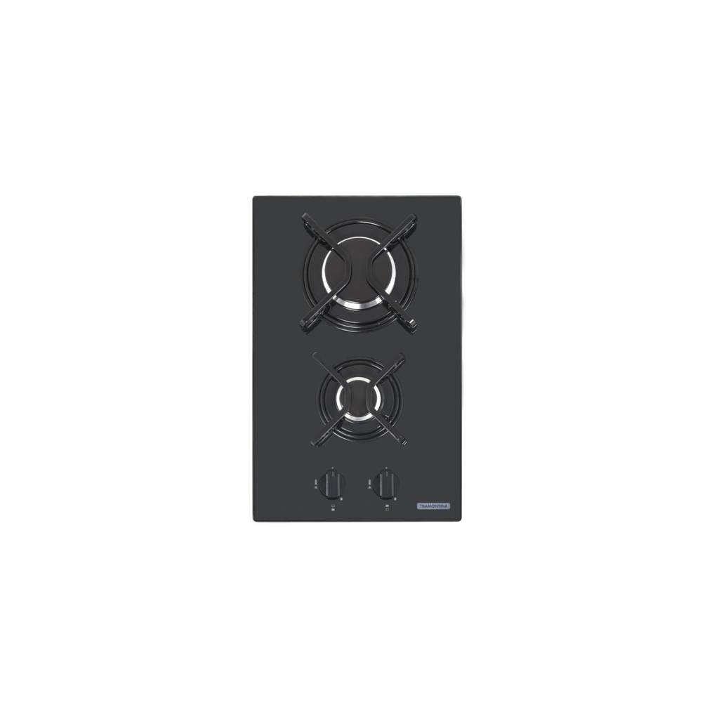 COCINA ENCIMERA DOMINO 2GG, PERFECTA, EN VIDRIO TEMPLADO NEGRO, 50X30 CM