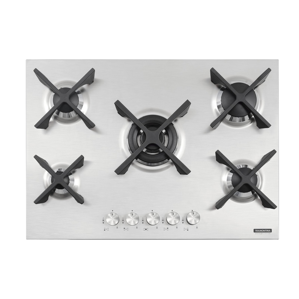 [94727124] COCINA ENCIMERA PENTA INOX FLAT 5GG W 70 SAFESTOP, DESIGN COLLECTION, 70X50 CM
