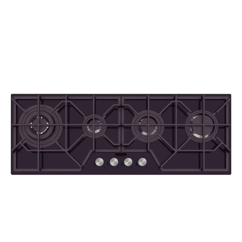 [94732144] COCINA ENCIMERA SLIM GLASS FULL BLACK 4GG B100 SAFESTOP, DESIGN COLLECTION, EN VIDRIO TEMPLADO, 101,5X38 CM.