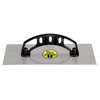 PLANCHA METALICA, BASE LISA, SIN DIENTES, MANGO PLASTICO