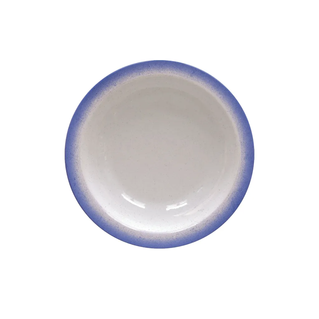 [96880002] PLATO HONDO EN PORCELANA Ø22 CM. RUSTICO AZUL