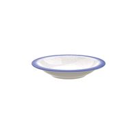 [96880002] PLATO HONDO EN PORCELANA Ø22 CM. RUSTICO AZUL