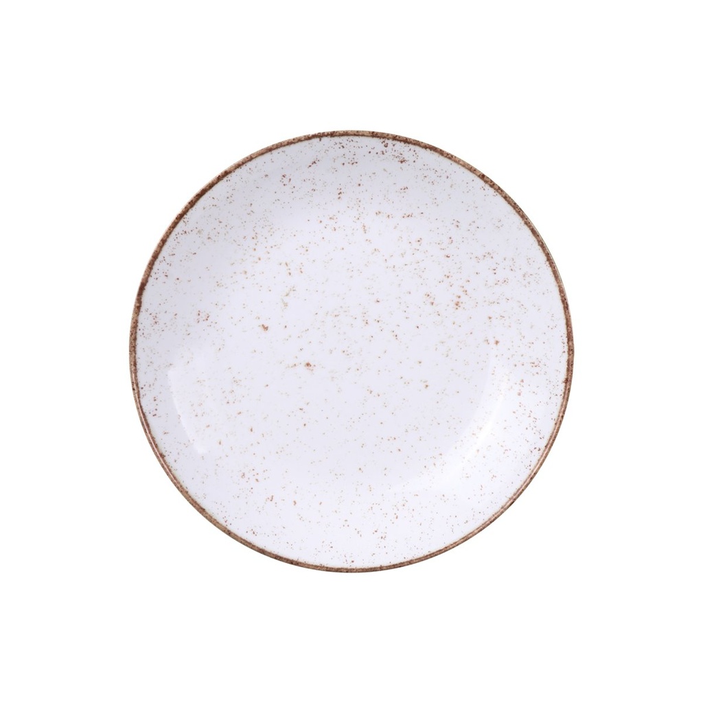 [96980011] PLATO HONDO EN PORCELANA Ø22 CM. RUSTICO MARRON