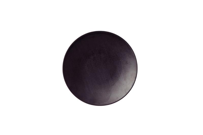 PLATO PARA PAN NEGRO MATE DE PORCELANA - 21 CM. HEMATITA