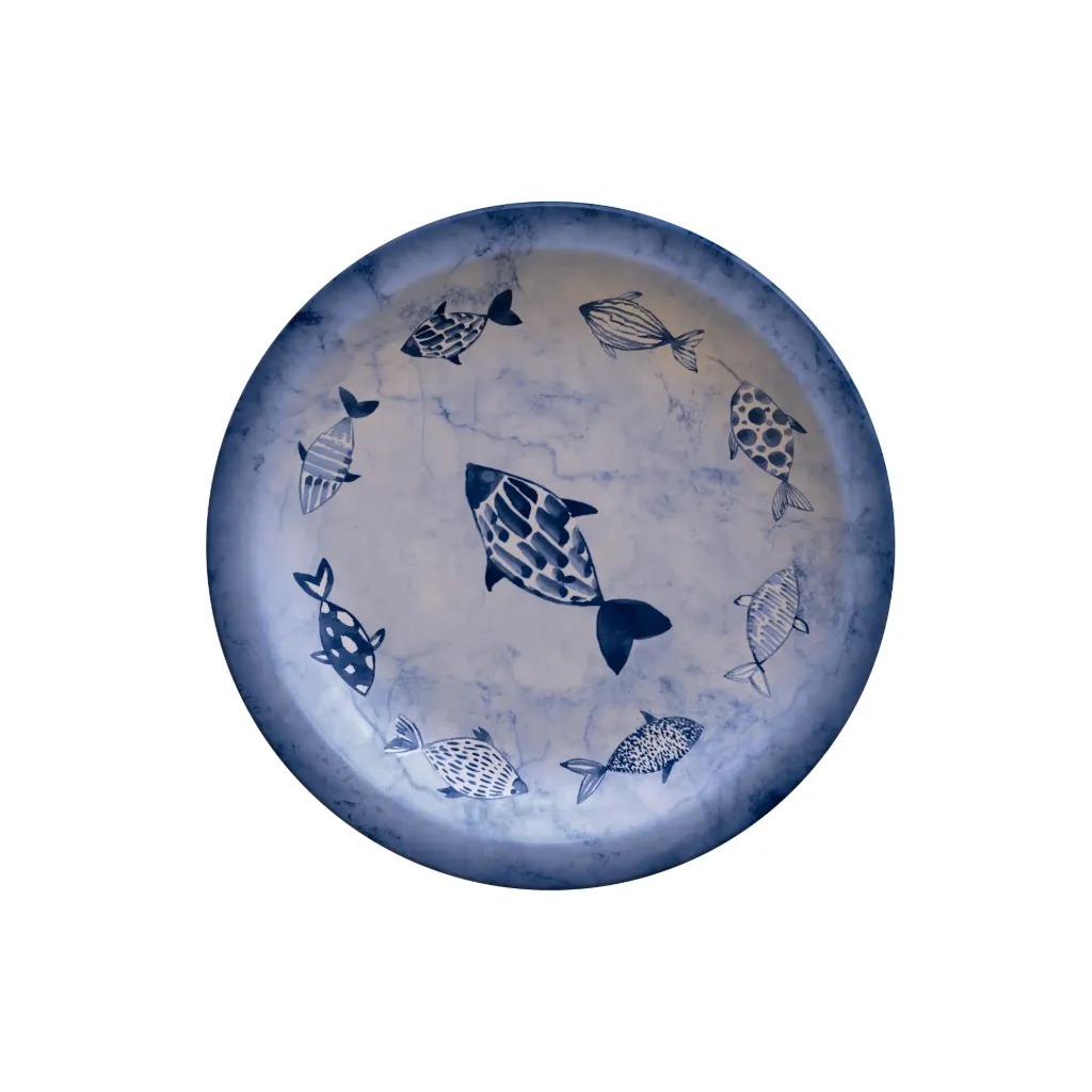 [96980001] PLATO PARA POSTRE EN PORCELANA Ø21 CM. PECES