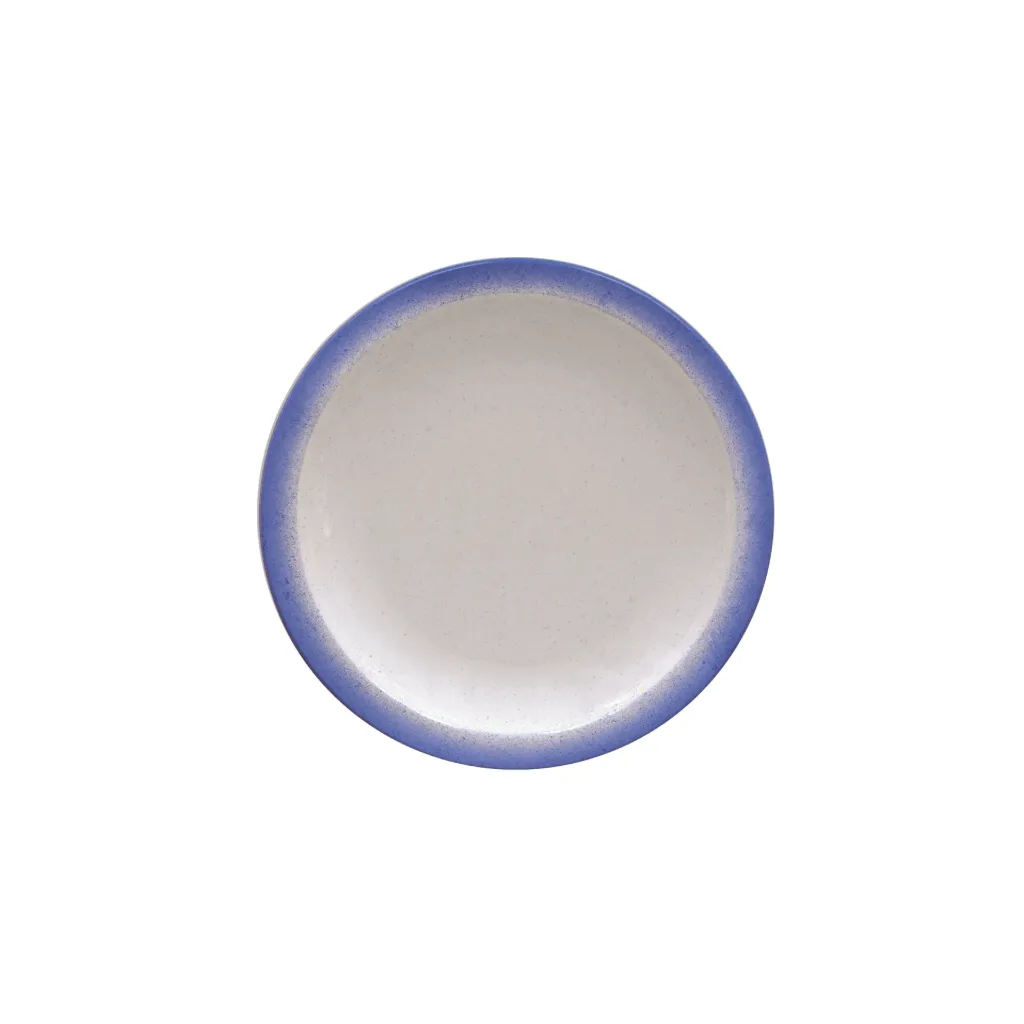 PLATO PARA POSTRE EN PORCELANA Ø21 CM. RUSTICO AZUL
