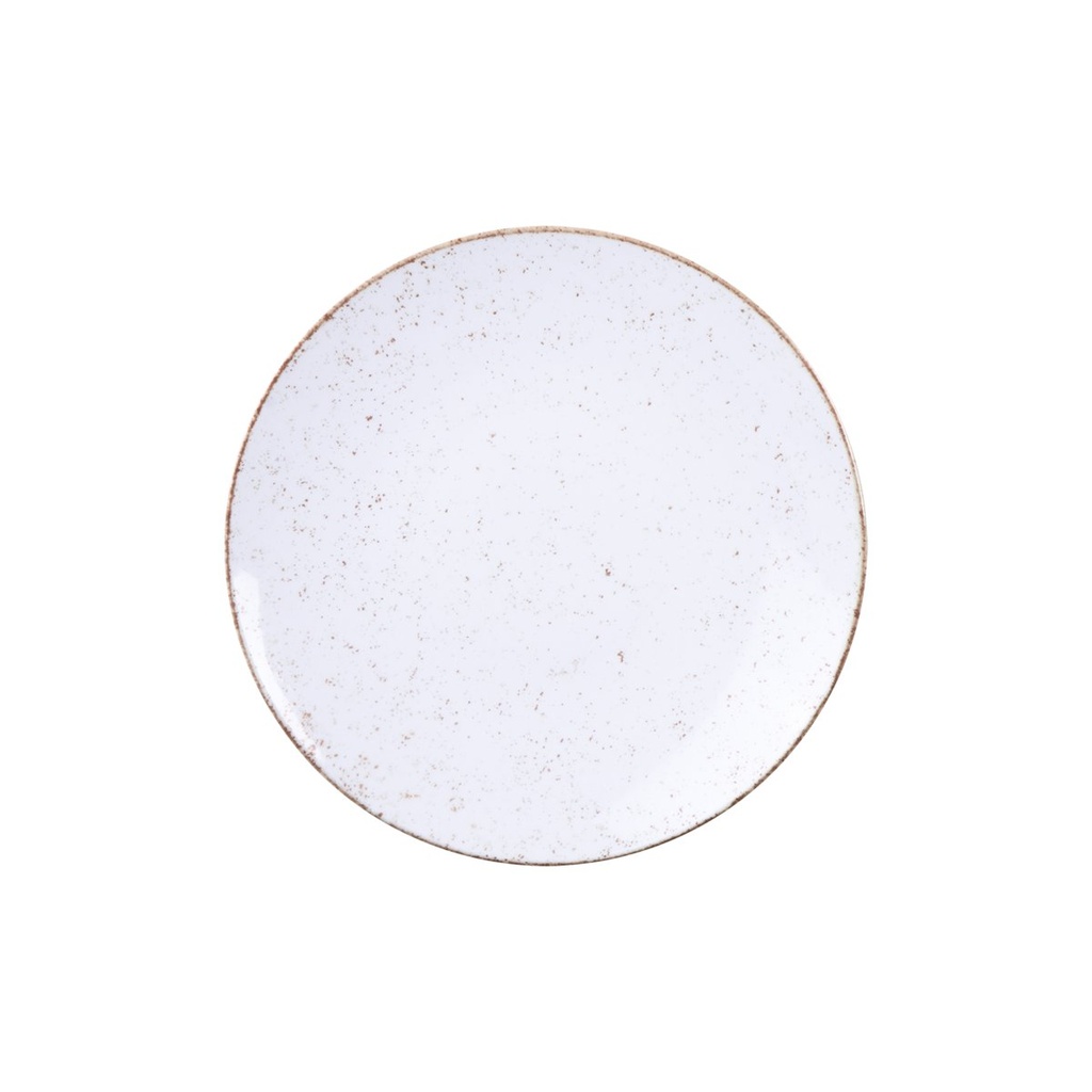 PLATO PARA POSTRE EN PORCELANA Ø21 CM. RUSTICO MARRON