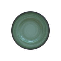 PLATO PARA POSTRE EN PORCELANA Ø21 CM. RUSTICO VERDE