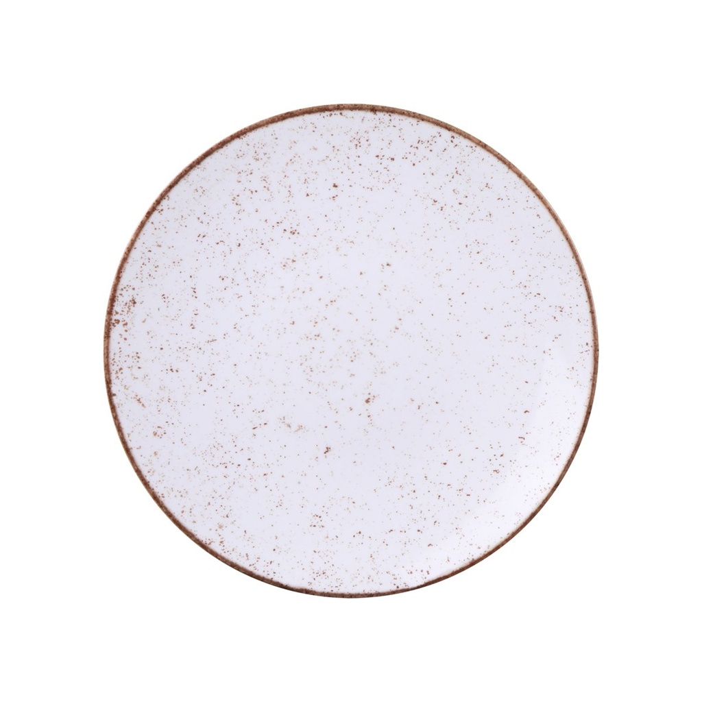 PLATO RASO EN PORCELANA Ø25 CM. RUSTICO MARRON