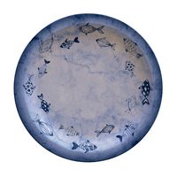 PLATO RASO EN PORCELANA Ø28 CM. PECES