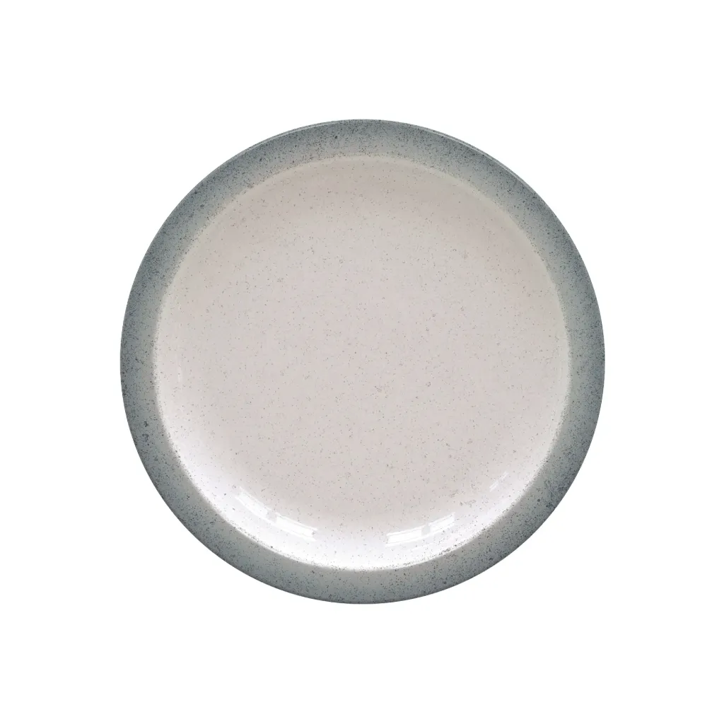 [96880003] PLATO RASO EN PORCELANA Ø28 CM. RUSTICO CINZA
