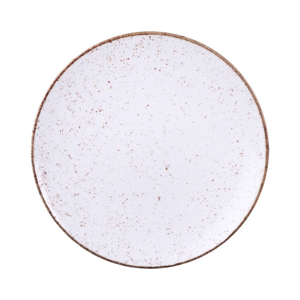 [96980009] PLATO RASO EN PORCELANA Ø28 CM. RUSTICO MARRON