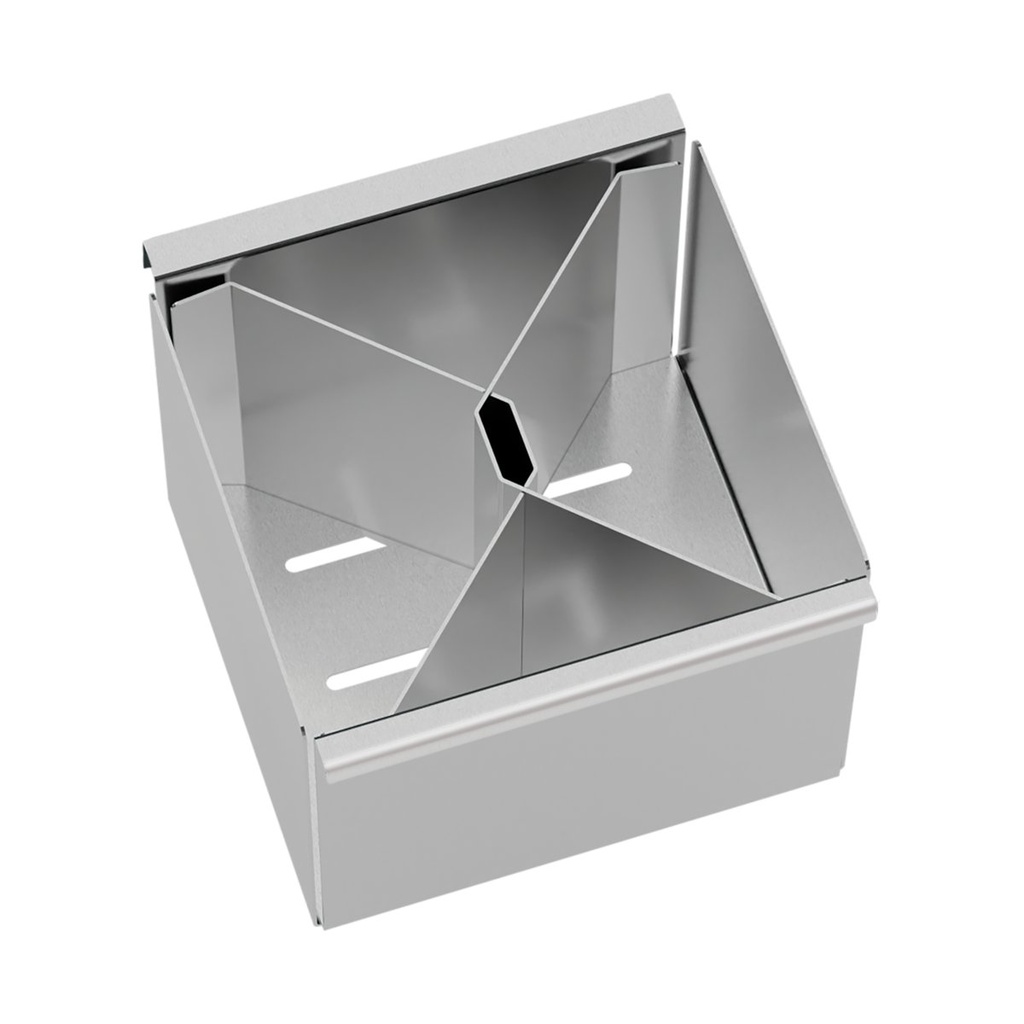 PORTA CUBIERTOS EN ACERO, FLUSH, INOX 15 CM. PARA CANALES HUMEDOS