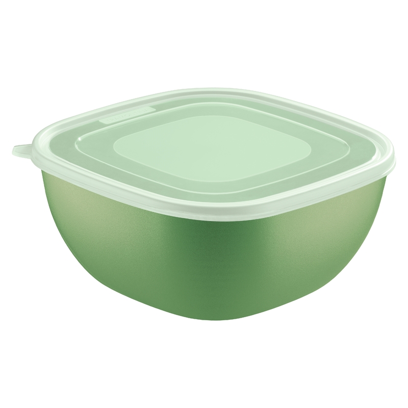 POTE DE 4 L. MIXCOLOR VERDE OLIVA CON TAPA TRANSPARENTE