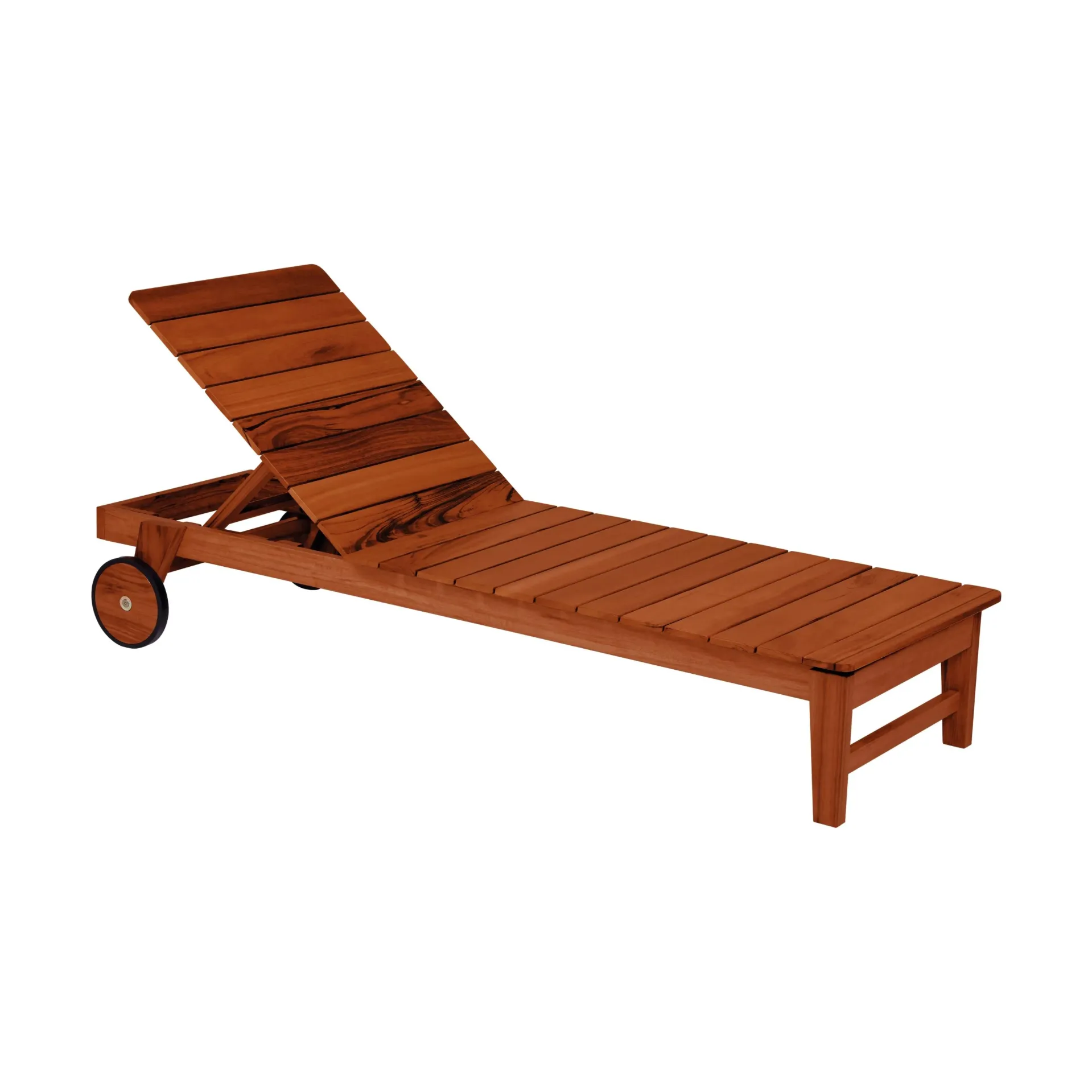 [13910101] REPOSERA CON RUEDAS TOSCANA DE MADERA MUIRACATIARA ACABADO ECOCLEAR PARA EXTERIOR