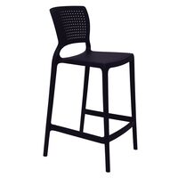 [92138009] SILLA ALTA BAR NEGRA SAFIRA