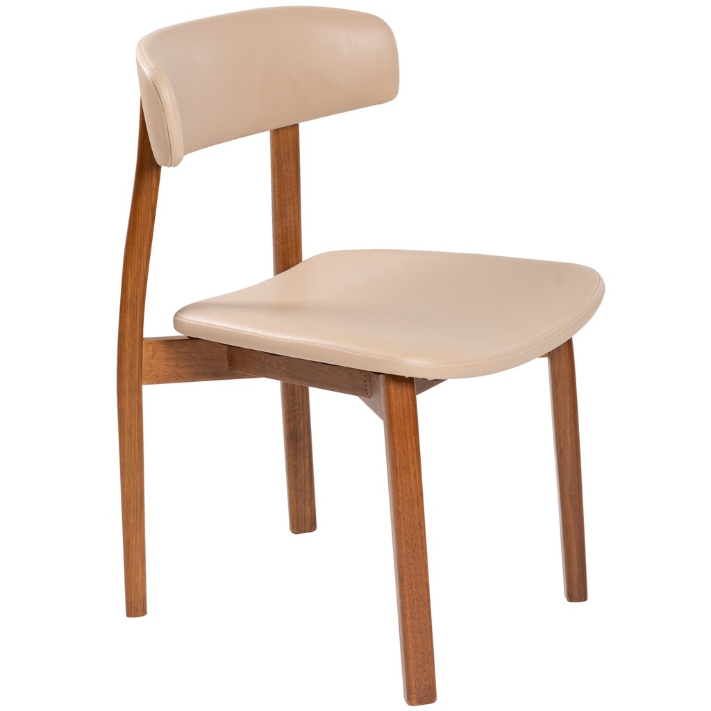 SILLA CAIRE RITMO DE MADERA TAUARI CON TAPIZADO BEIGE