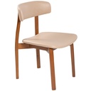 SILLA CAIRE RITMO DE MADERA TAUARI CON TAPIZADO BEIGE