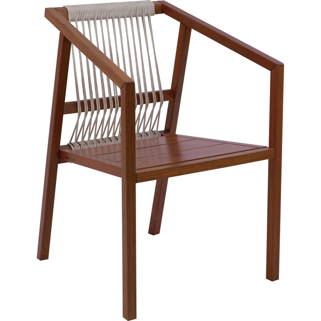 [14610371] SILLA LANATI CON BRAZOS Y RESPALDO DE CUERDA NAUTICA (Madera)