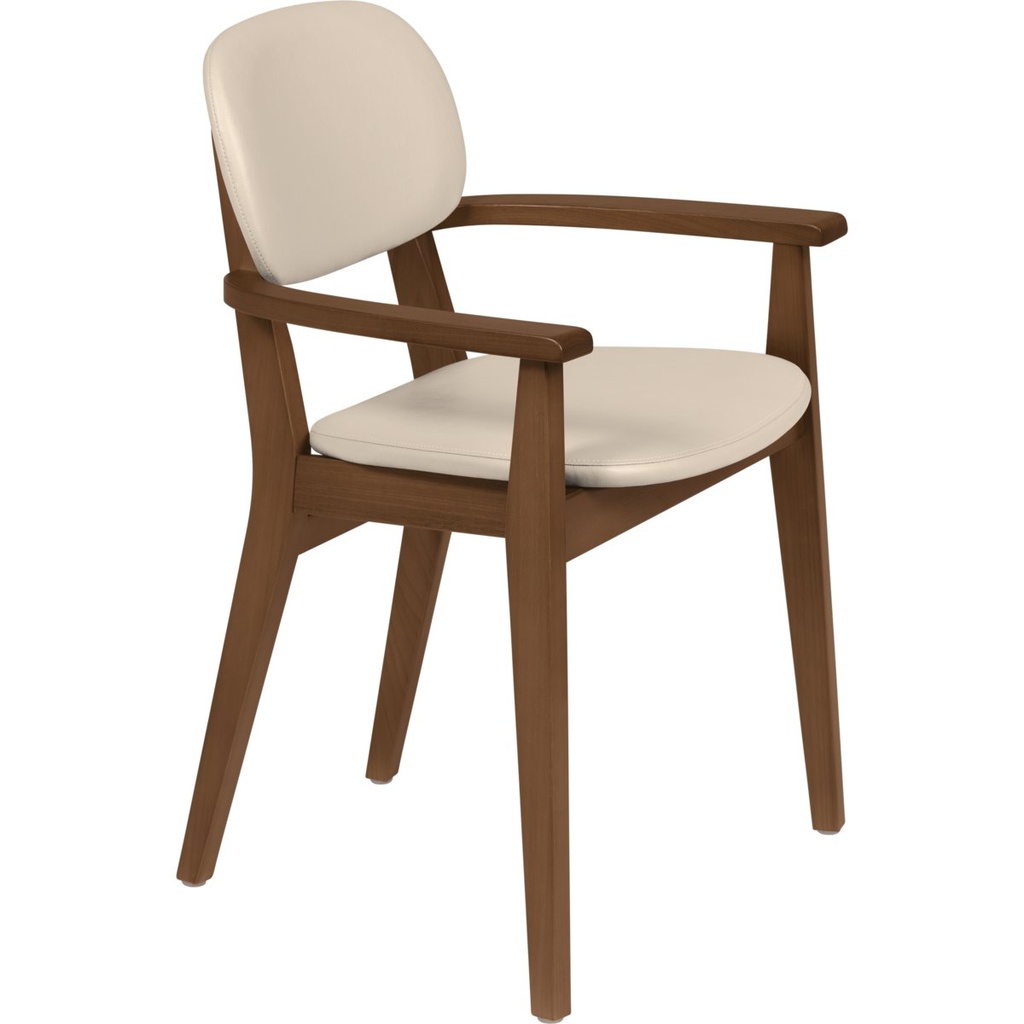 SILLA LONDON CON BRAZOS CON TAPIZADO BEIGE (ALMENDRA)