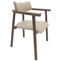 [14622081] SILLA MARUJA RITMO CON BRAZOS EN MADERA TAUARI CON TAPIZADO BEIGE