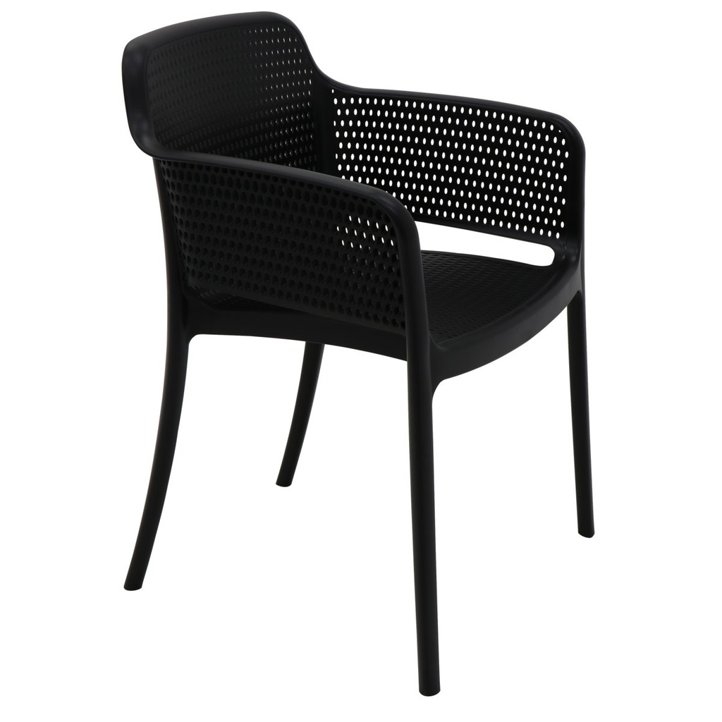 SILLA NEGRA CON BRAZOS GABRIELA