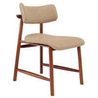 [14323131] SILLA RITMO MARUJA DE MADERA TAUARI ALMENDRA CON TAPIZADO BEIGE