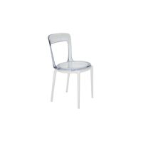 [92090211] SILLA TRANSPARENTE Y BLANCO LUNA C
