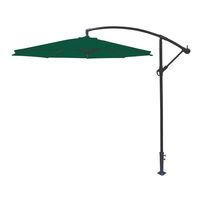 [14999009] SOMBRILLA DE POLIESTER VERDE Ø2,7 M. CON ESTRUCTURA LATERAL DE ACERO (Copoliester)