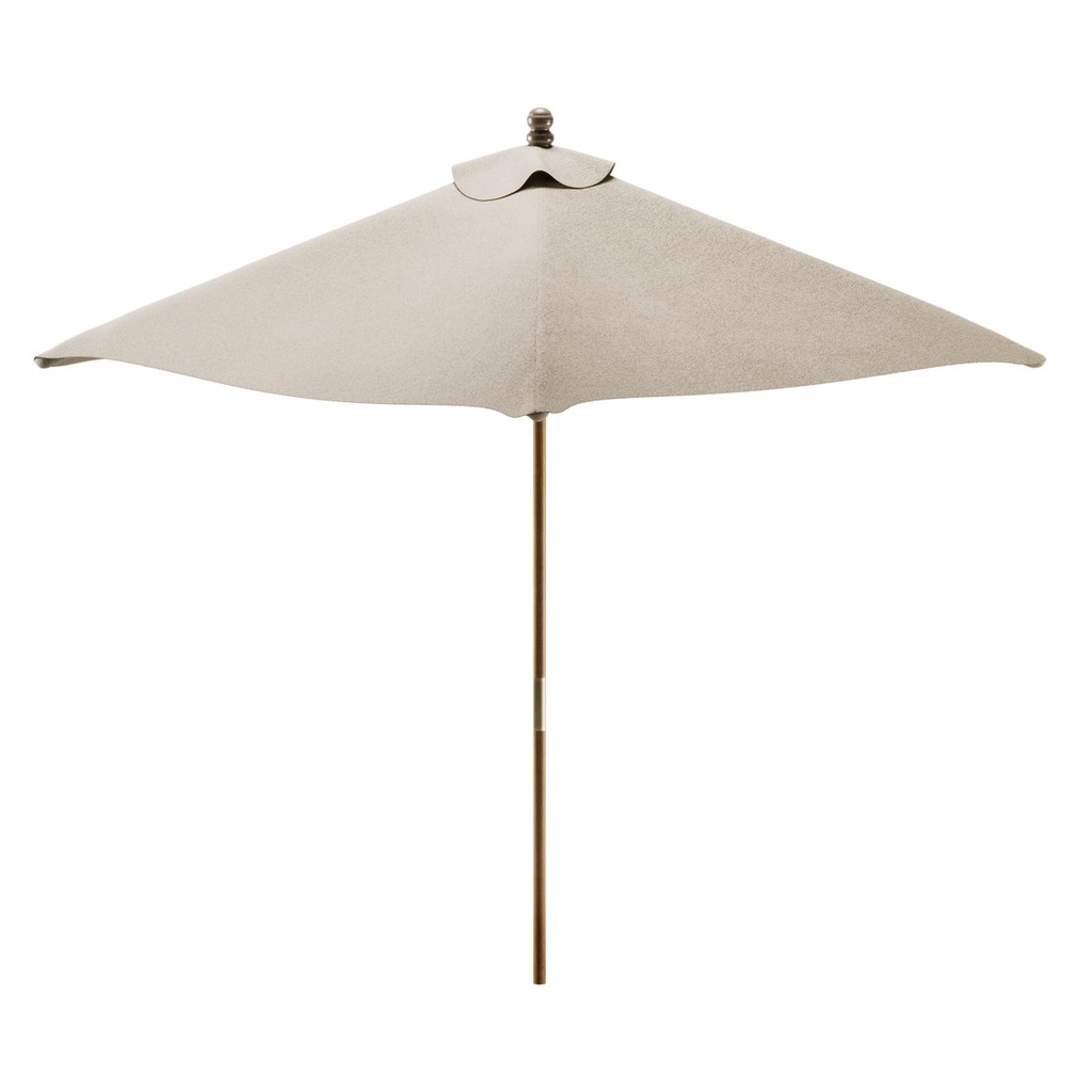 [14587081] SOMBRILLA PLEGABLE DE POLIESTER BEIGE Ø2 M. CON ESTRUCTURA DE MADERA