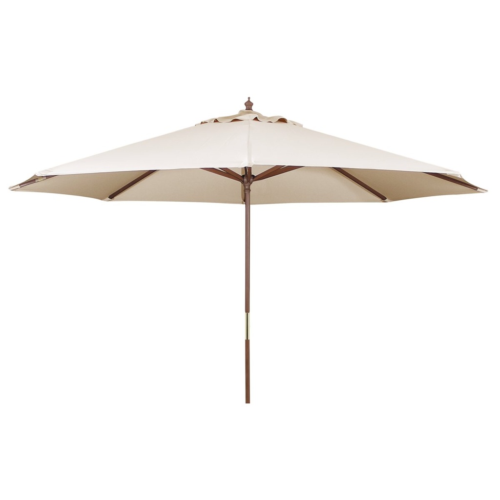 [14585081] SOMBRILLA PLEGABLE DE POLIESTER BEIGE Ø3 M. CON ESTRUCTURA DE MADERA