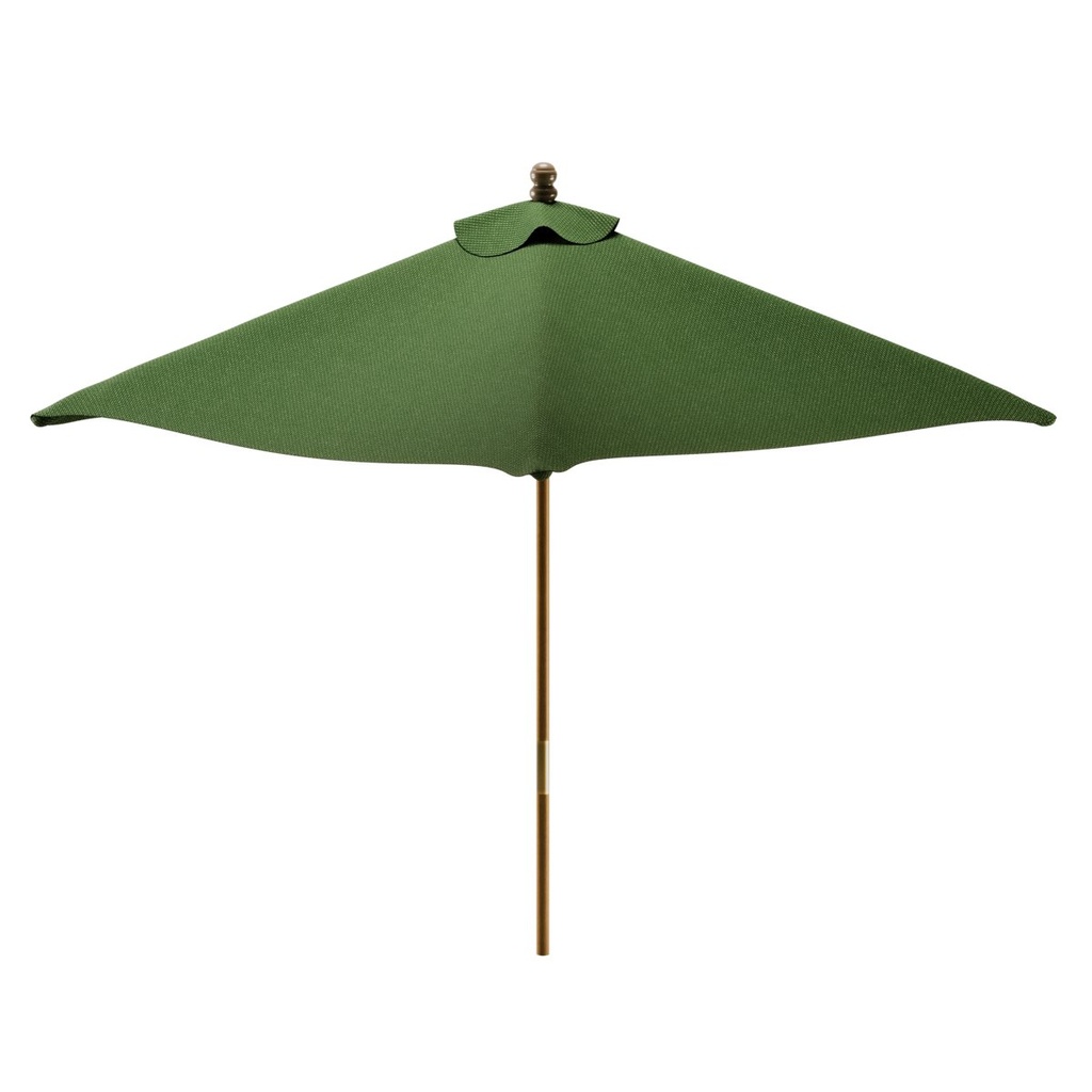 [14588081] SOMBRILLA PLEGABLE DE POLIESTER VERDE Ø2 M. CON ESTRUCTURA DE MADERA