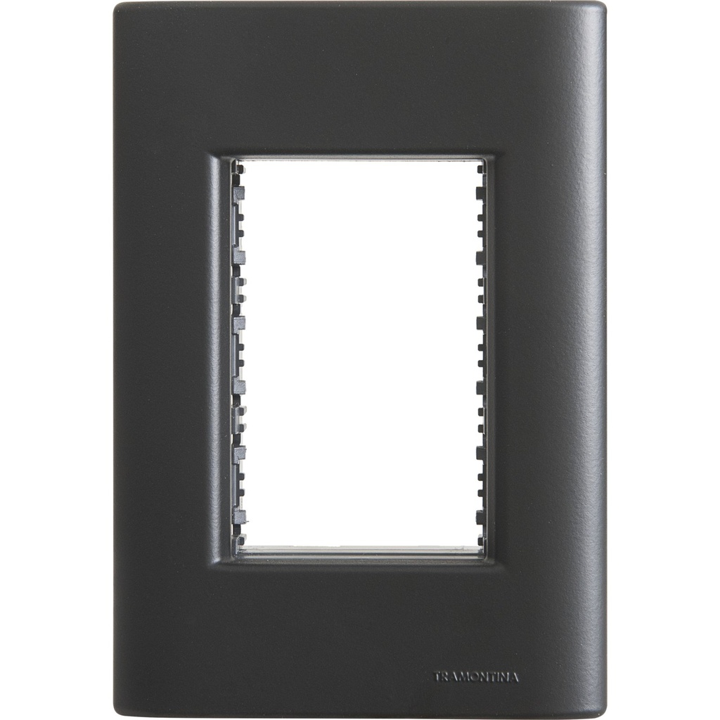 [57200067] TAPA 3 PUESTOS 4X2 GIZ NEGRO SOFT TOUCH