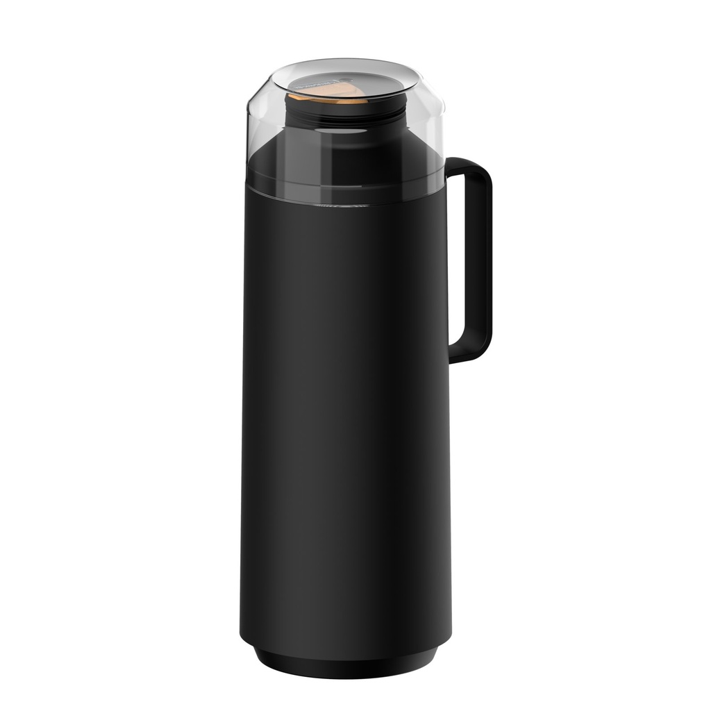 TERMO NEGRO CON TAPA Y AMPOLLA VIDRIO 1 L. EXATA