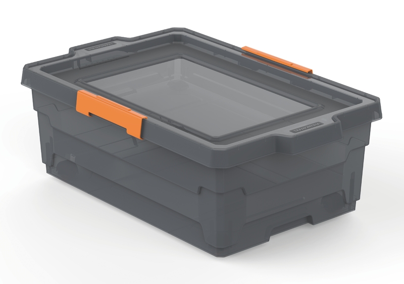 CAJA ORGANIZADORA CON RUEDAS 40 L GRIS