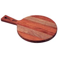 Tabla de Corte Rost Redondaen Madera de Jatoba Combinada con Mango y Acabado al Aceite 34 x 23 cm