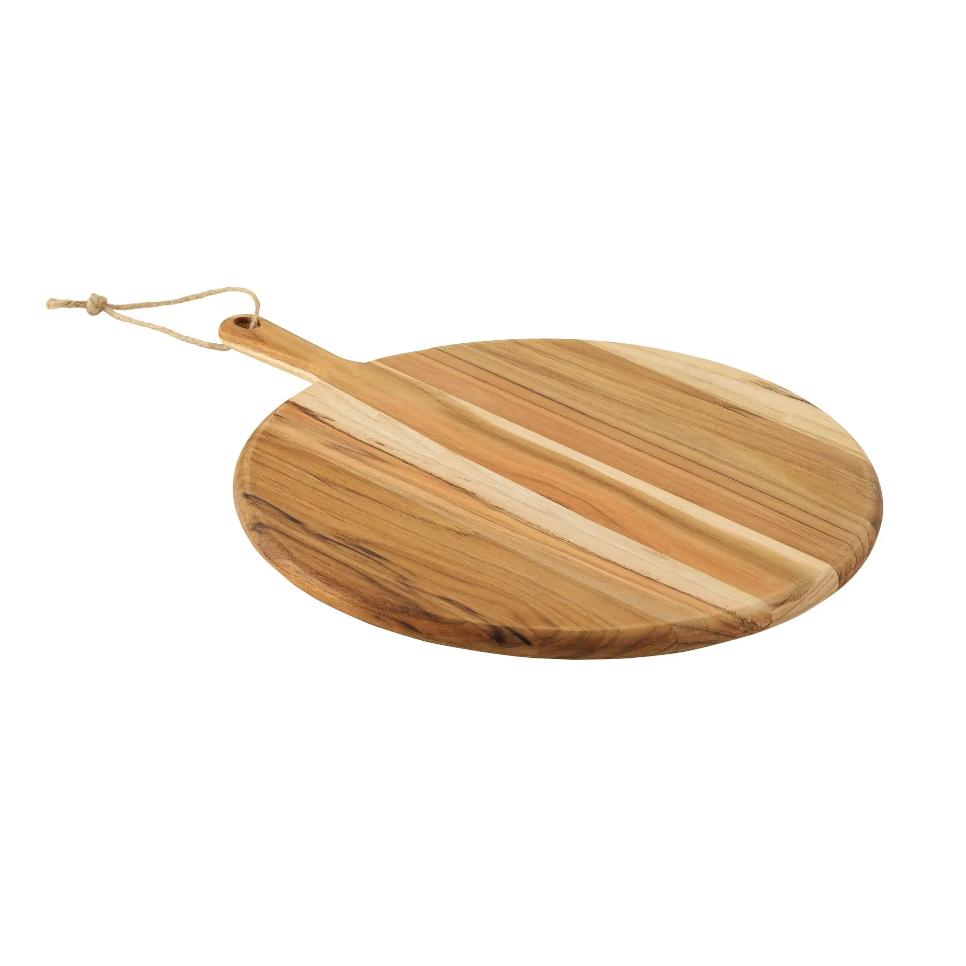 TABLA PARA PIZZA  PROVENCE REDONDA EN MADERA DE TECA FSC DE 62 CM.