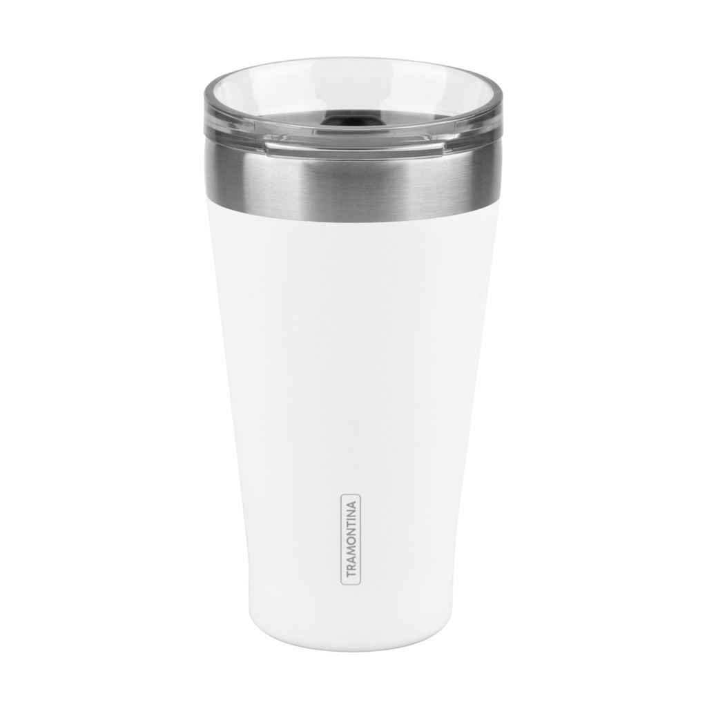 VASO TERMICO CON TAPA - BLANCO